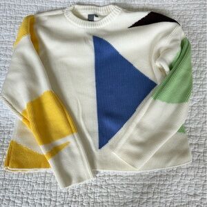 Sweaty Betty Colorful Geometric Pattern Sweater